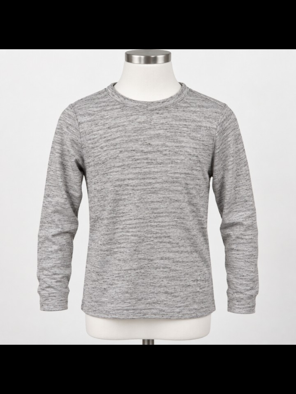 Cat & Jack Gray Heathered Long Sleeve Crew Tee